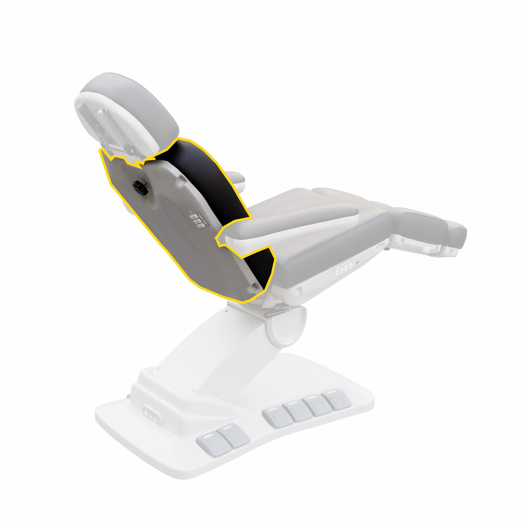 Spa Numa Swivel Deluxe Chair Backrest Plastic Complete