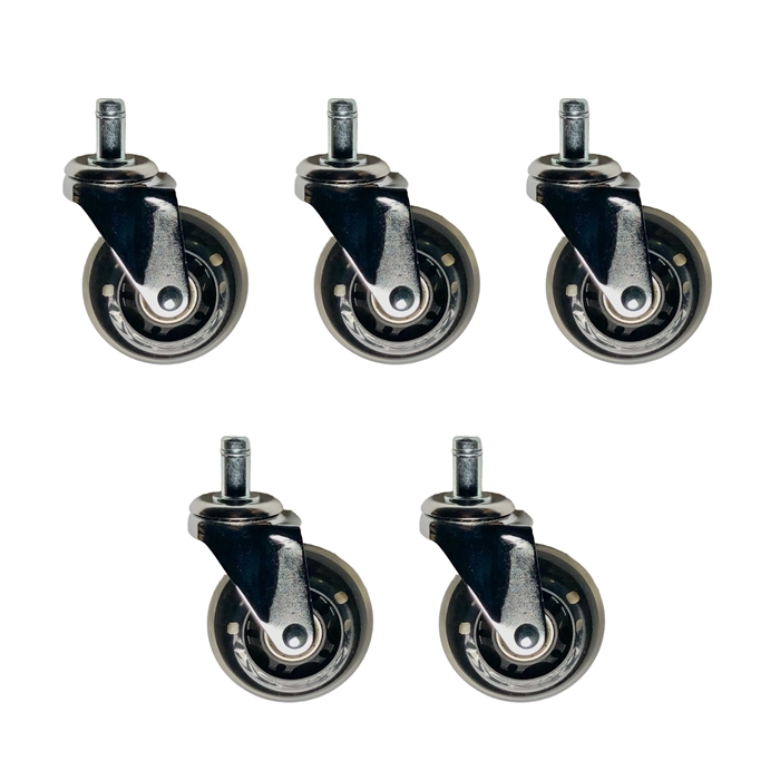 Rollerblade Style Rubber Chair Wheels Replacement Chair Casters (Set of 5)