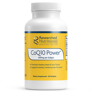 Bottle of Coenzyme Q10 Power Supplement