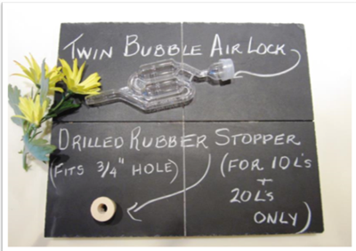 Twin Bubble Air-Lock with 3/4" Stopper
