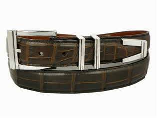 Alligator Belt with 1 3/16" Sterling Silver Westport Buckle Set