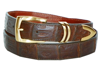 Crocodile Belt 1 3/16" with Scottsdale Gold Plated Buckle Set