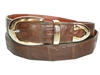 Crocodile Belt 1 3/16" with Palm Springs Buckle Set