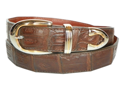 Crocodile Belt 1 3/16" with Palm Springs Buckle Set