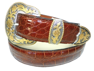Cognac Alligator Belt