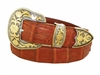 Crocodile Belt 1 1/2" Santa Barbara Buckle Set