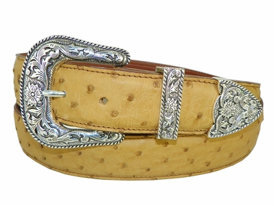 Ostrich Belt 1 1/2" with Taos Buckle Set