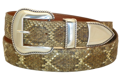Rattlesnake Belt 1 1/2" with Cheyenne Buckle Set