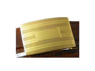 Sterling Silver Slide Buckle w 24K Gold Plate - Engine Turned