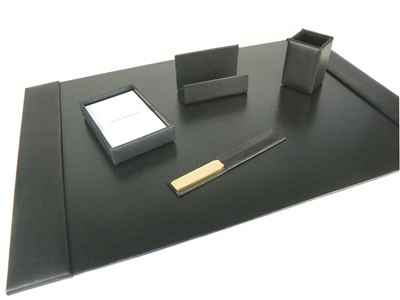 British Lamb Leather 5-Piece Desk Set