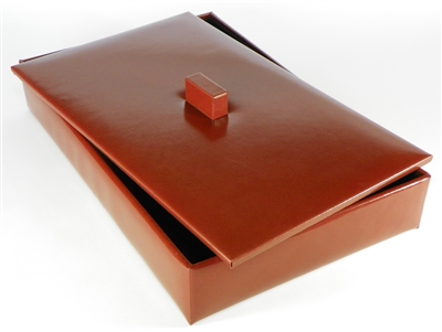 Italian Kid Leather Letter Tray with Lid set - SOLD OUT