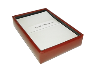 Italian Kid Leather Memo Box with 4x6 Paper