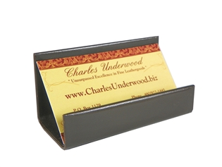 Italian Kid Leather Business Card Stand