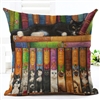 Library Cat's Book Bed Decorative Pillow