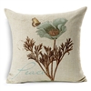 Peace Botanical Postal Vintage Square Decorative Pillow