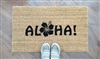 Aloha with a Flower Custom Doormat by Killer Doormats