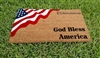 God Bless America Patriotic Flag Custom Handpainted Welcome Doormat By Killer Doormats