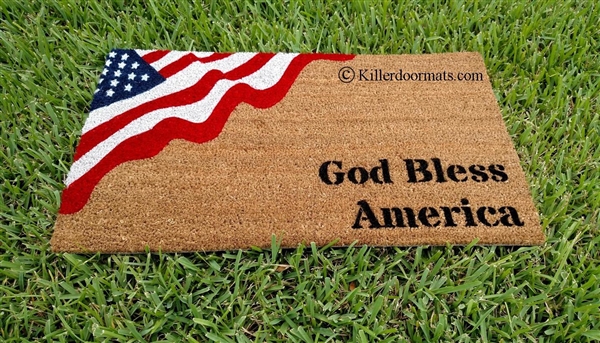 Retro Us American Flag, Patriotic Entrance Doormat, Waterproof Pvc