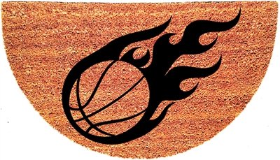 Basketball Half Moon Custom Handpainted Sports Welcome Doormat by Killer Doormats