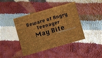 Beware of Angry Teenager Custom Doormat by Killer Doormats