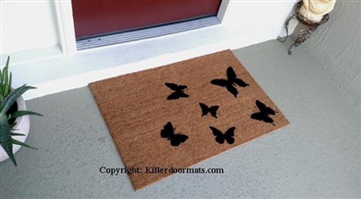 Scattered Butterflies Custom Doormat by Killer Doormats