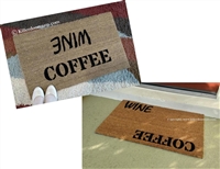 Coffee Wine Custom Handpainted Welcome Doormat by Killer Doormats, Two Versions