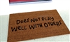 Does Not Play Well With Others Custom Handpainted Funny Welcome Doormat by Killer Doormats