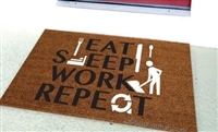 Eat Sleep Work Repeat Custom Doormat by Killer Doormats