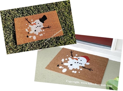 Melted Florida Snowman Custom Doormat by Killer Doormats