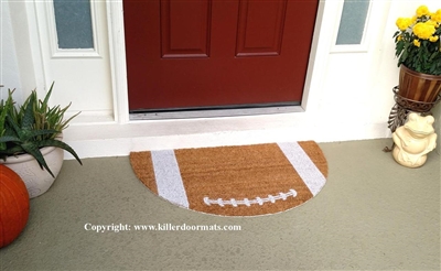 Football Half Moon Custom Handpainted Sports Welcome Doormat by Killer Doormats