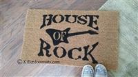 House of Rock with Guitar Custom Handpainted Welcome Doormat by Killer Doormats