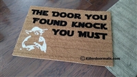 The Door You Found Knock You Must Custom Handpainted Funny Fandom Welcome Doormat by Killer Doormats