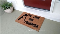 Live Long and Pawspurr Funny Fandom Custom Handpainted Welcome Doormat by Killer Doormats