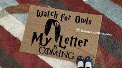 Watch For Owls My Letter Is Coming Custom Doormat by Killer Doormats