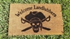 Welcome Landlubbers Custom Doormat by Killer Doormats, English or Pirate