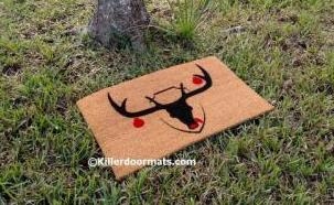 Christmas Reindeer Trophy Custom Doormat by Killer Doormats