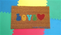 Colorful Retro Love Custom Doormat by Killer Doormats