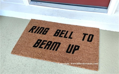 Ring Bell To Beam Up Funny Fandom Custom Handpainted Welcome Doormat by Killer Doormats