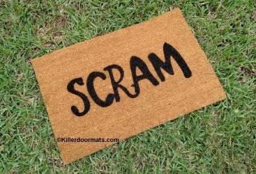 Scram Custom Doormat by Killer Doormats