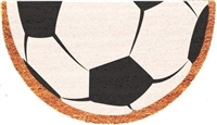 Soccer Ball Half Moon Custom Handpainted Sports Welcome Doormat by Killer Doormats