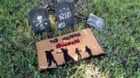 The Walking Zombie Customizable Family Doormat by Killer Doormats