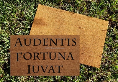 Audentis Fortuna Iuvat - Fortune Favors the Brave Custom Handpainted Doormat by Killer Doormats