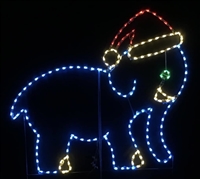 Elephant wearing Santa Claus Hat