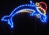 Dolphin with Santa Hat Outline