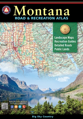 Montana Road & Recreation Atlas, Montana Atlas, Benchmark Atlas, hunting, hiking, recreation atlas, Camping, Cabins, RV, Fishing spots and available species, Hunting regions and units