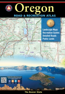 Oregon Road & Recreation Atlas, Benchmark Atlas, Benchmark, Recreation Atlas, Oregon, hiking, hunting, recreation, Camping, Cabins, RV, Fishing spots and available species, Hunting regions and units