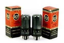 NOS U.S.NAVY 1943 RCA CRC-6SN7 GT black-plate black-glass MATCHED PAIR