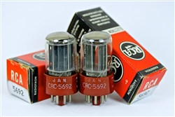 World's Best NOS JAN CRC-5692/6SN7 RCA 1950's MILITARY Red Base Dual Triode Perfect Matched Pair