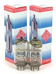 NOS 1960's Telefunken 12AT7 ECC81 CODE-MATCHED PAIR DIAMOND AMPLITREX TESTED