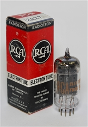 RCA 12AX7 LONG-BLACK-PLATE "D-GETTER" TUBE MATCHED-TRIODE AMPLITREX TESTED